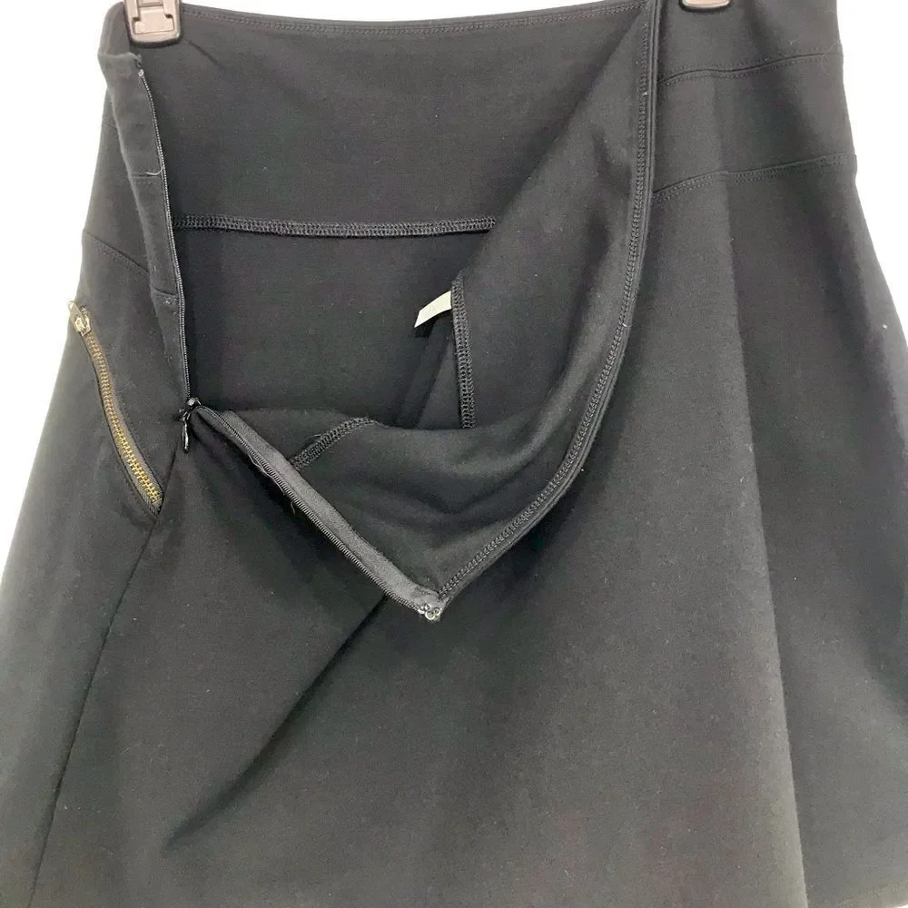 Athleta Black Triple Pocket Zipper Athleisure Athletic Casual Sporty Skirt